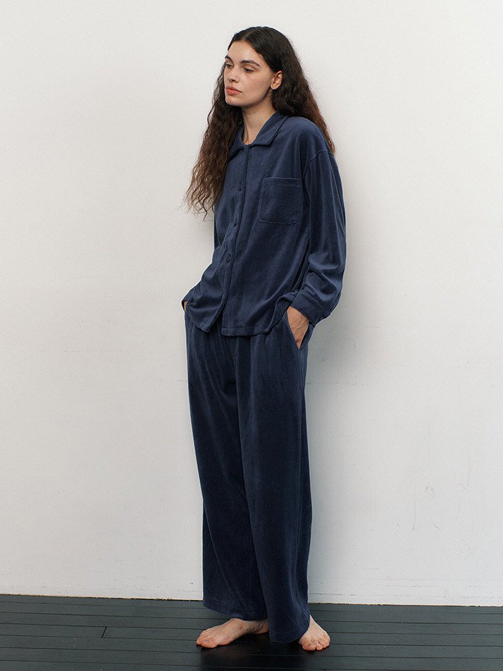 VELOUR PAJAMA SET_navy (women)