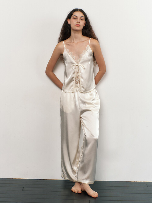 LACE SLIP PAJAMA SET_ivory