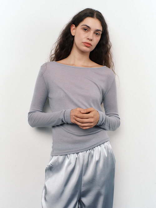 MERINO WOOL T-SHIRT_ash violet