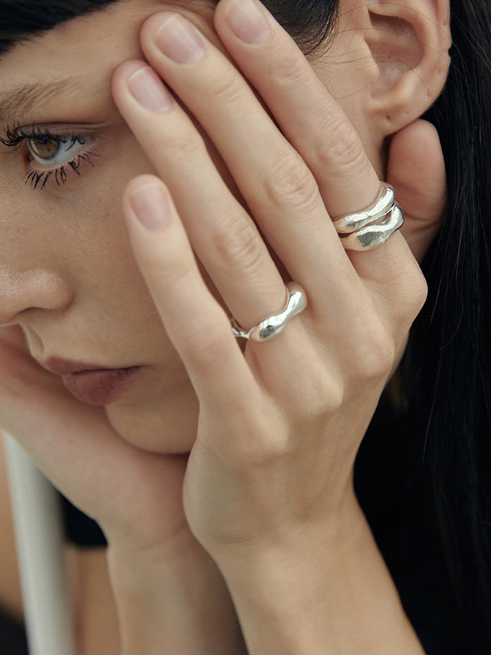 비먼트    [B. ripple ring Silver]