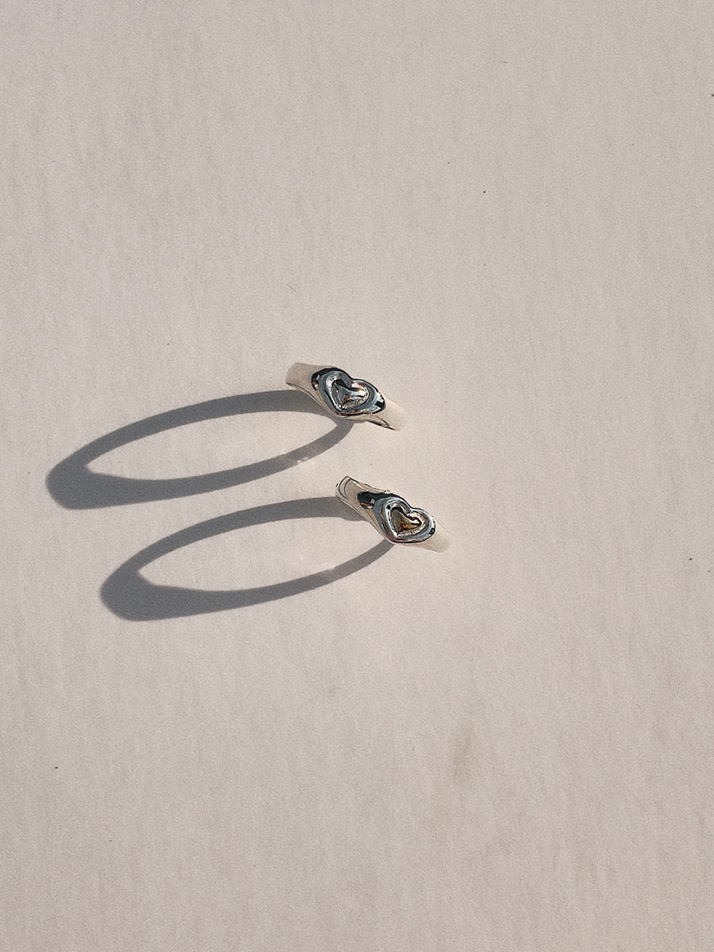 비먼트 [B. Emboss Heart ring . 2Type]