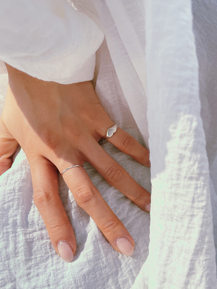 비먼트 [B. Flat Heart ring Silver]