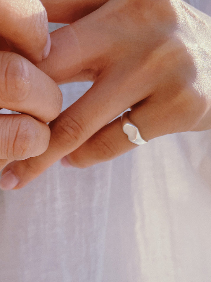 비먼트 [B. Flat Heart ring Silver]