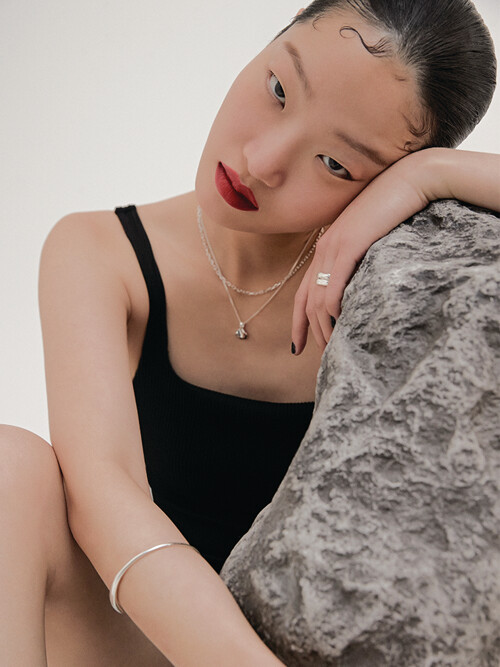 #174 SILVER LAYERED CHOKER NECKLACE