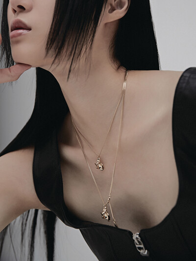 #182 Angel harmony Two-way Gold necklace
