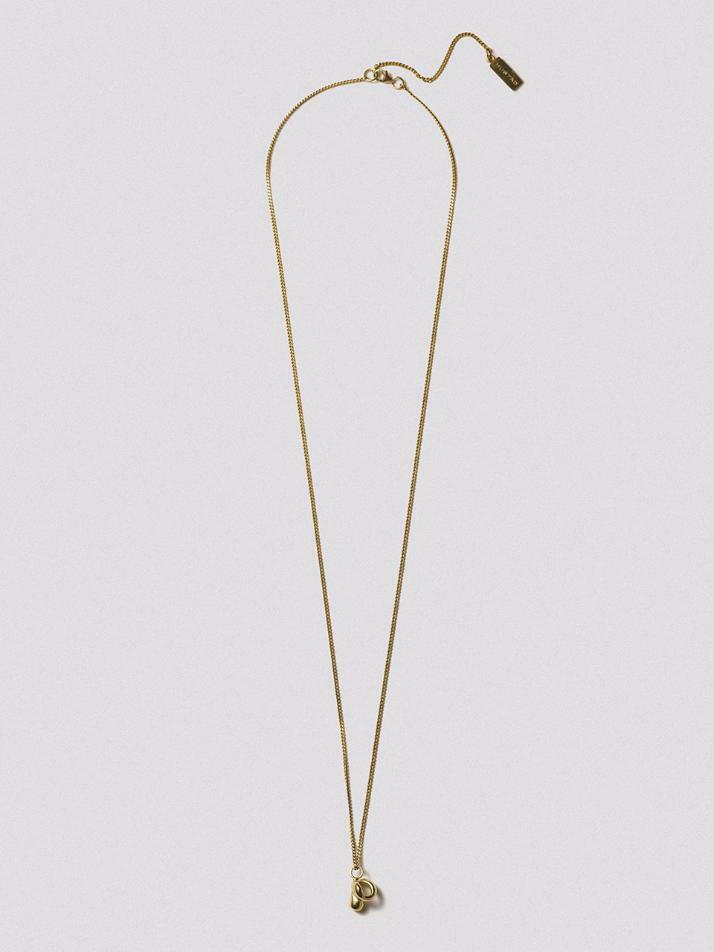 HUSTAD 241 Gold Twist Flower Necklace_925 실버 / 14k 골드 네크리스