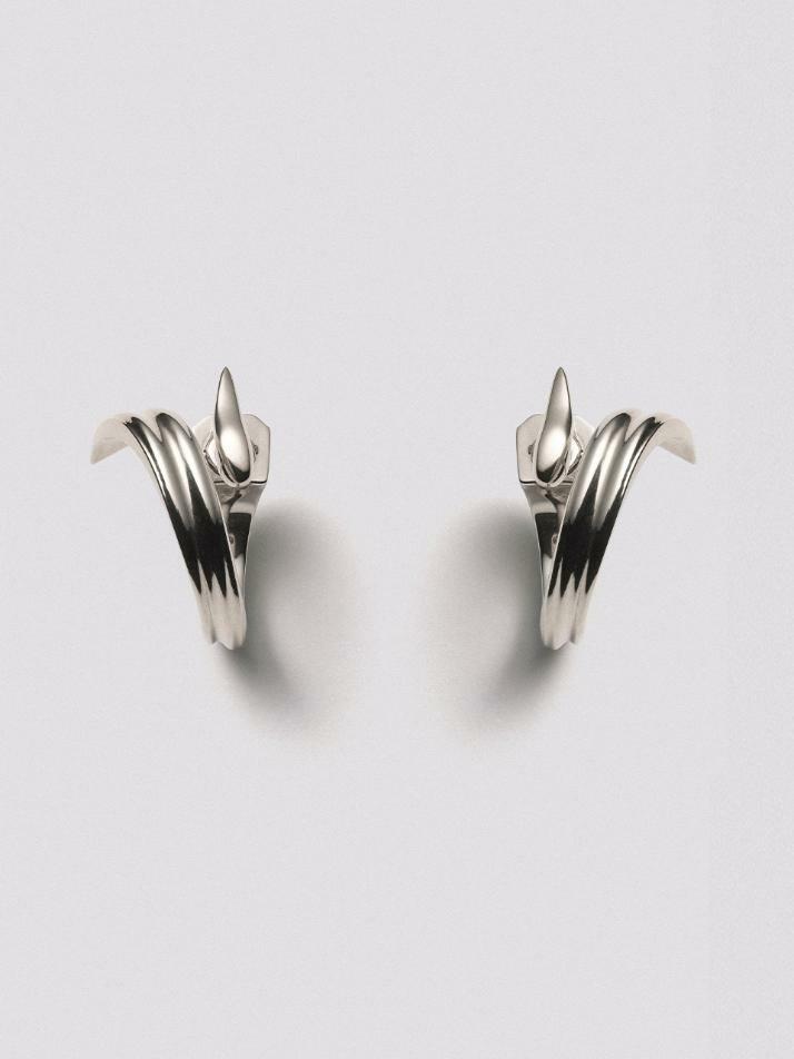 HUSTAD 242 Flower Leaf Earring_ 925 실버 이어링