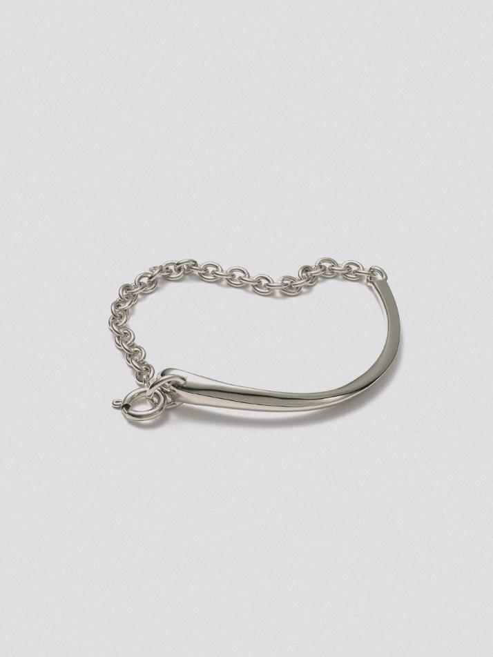 HUSTAD 243 Leaf Line Bracelet_ 925 실버 브레이슬렛