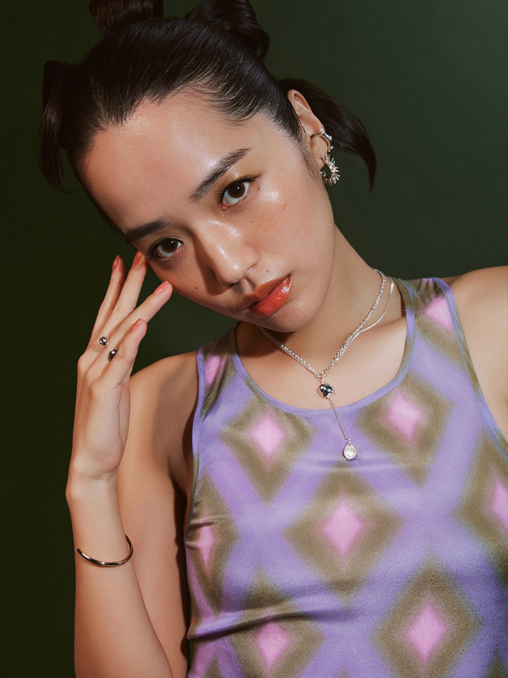 HUSTAD 228 Line Bracelet_ 925 실버 & 14k 골드 브레이슬렛