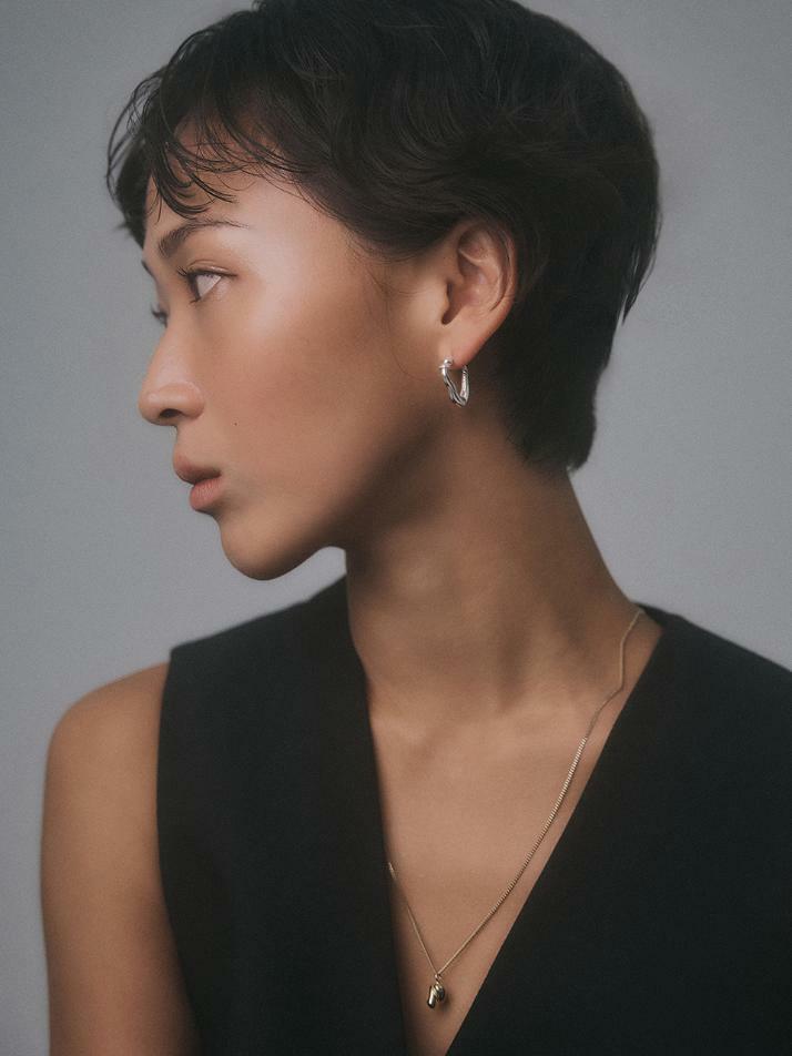 HUSTAD 241 Twist Flower Necklace_925 실버 네크리스