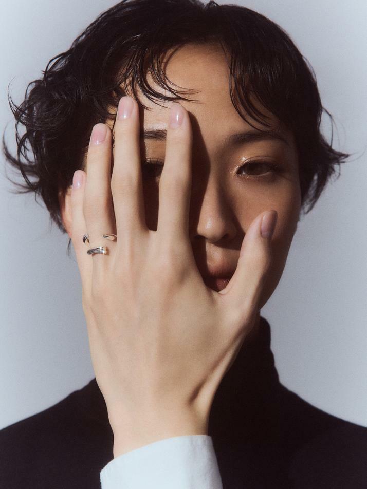 HUSTAD 245 Flower Leaf Gold Open Ring_ 925 실버 / 14k 골드 플라워 오픈 링