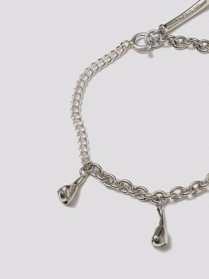 HUSTAD 246 Flower ball chain Bracelet_ 925 실버 플라워 볼 체인 브레이슬렛