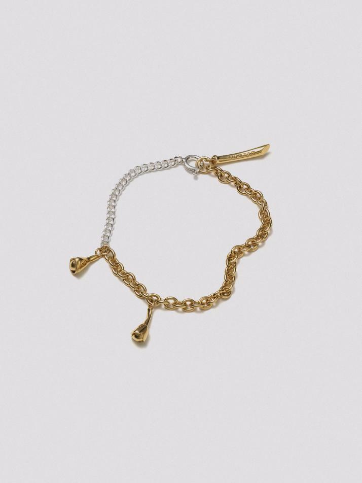 HUSTAD 246 COMBO Flower ball chain Bracelet_ 925 실버 / 14k 골드 콤보 플라워 볼