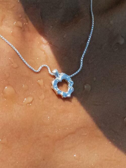  HUSTAD TWIN HEART SILVER NECKALCE_925 실버 트윈 하트 네크리스