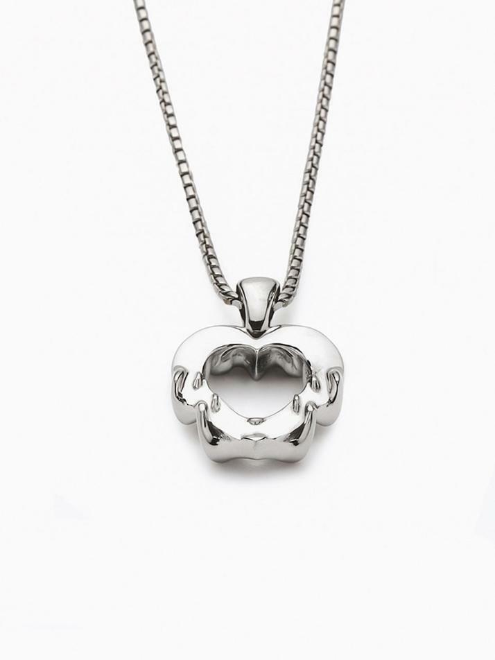  HUSTAD TWIN HEART SILVER NECKALCE_925 실버 트윈 하트 네크리스