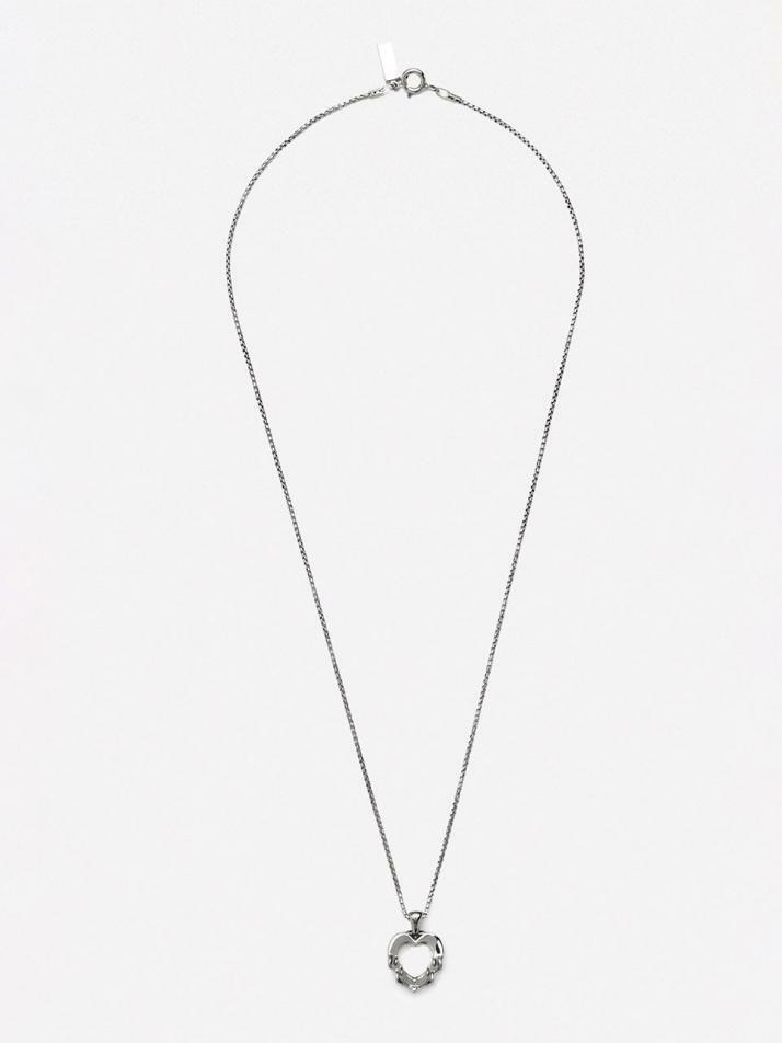  HUSTAD TWIN HEART SILVER NECKALCE_925 실버 트윈 하트 네크리스