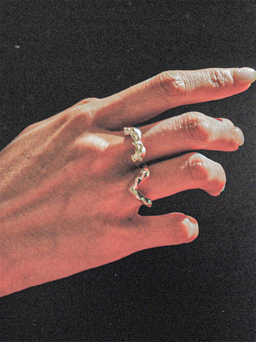  HUSTAD HEART TWIN SILVER RING_ 925 실버 트윈 하트 링