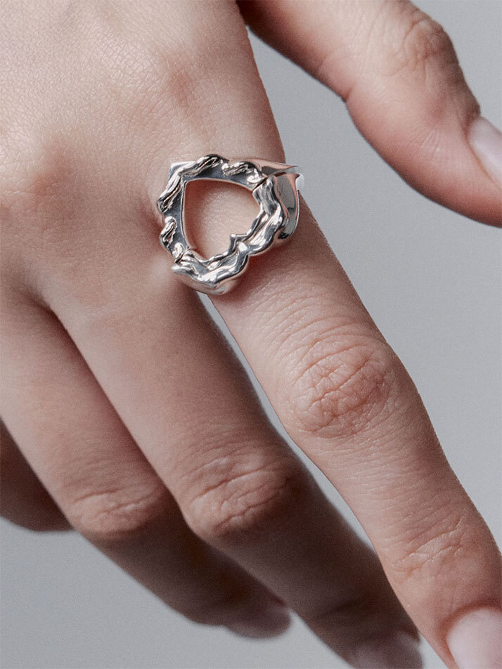  HUSTAD HEART SILVER RING_ 925 실버 하트 링