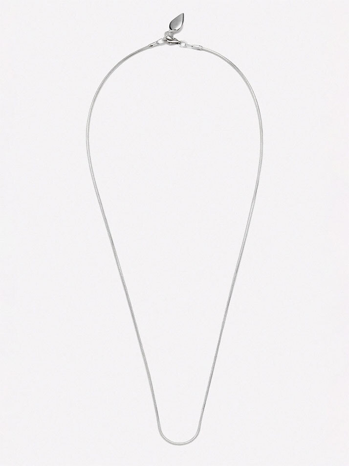 HUSTAD HEART LONG SILVER CHAIN NECKLACE_ 925 실버 롱 네크리스