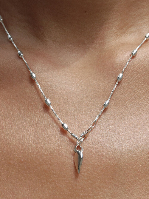  HUSTAD HEART SILVER CHAIN NECKLACE_ 925 실버 체인 네크리스