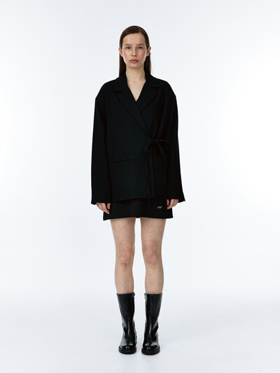 CRUMBLE TIE JACKET [BLACK]