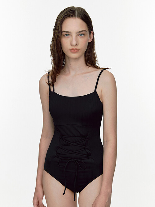 SOFT EYELET SWIMSUIT [BLACK]