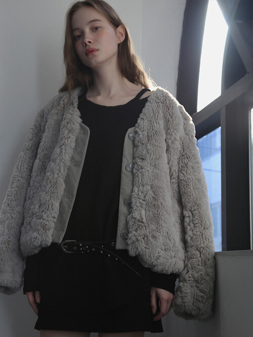 [SET] WOOL MOSS CRAPE LAYERED TOP [BLACK/BLACK]