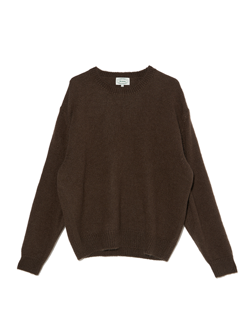 Kid Mohair Crew Neck Knit (Brown)
