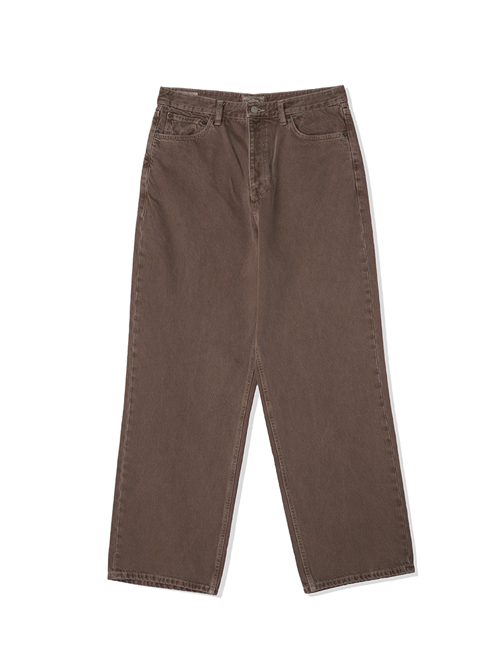 Garment-Dyed Denim Pants (Brown)