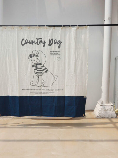 Country Dog Living Curtain
