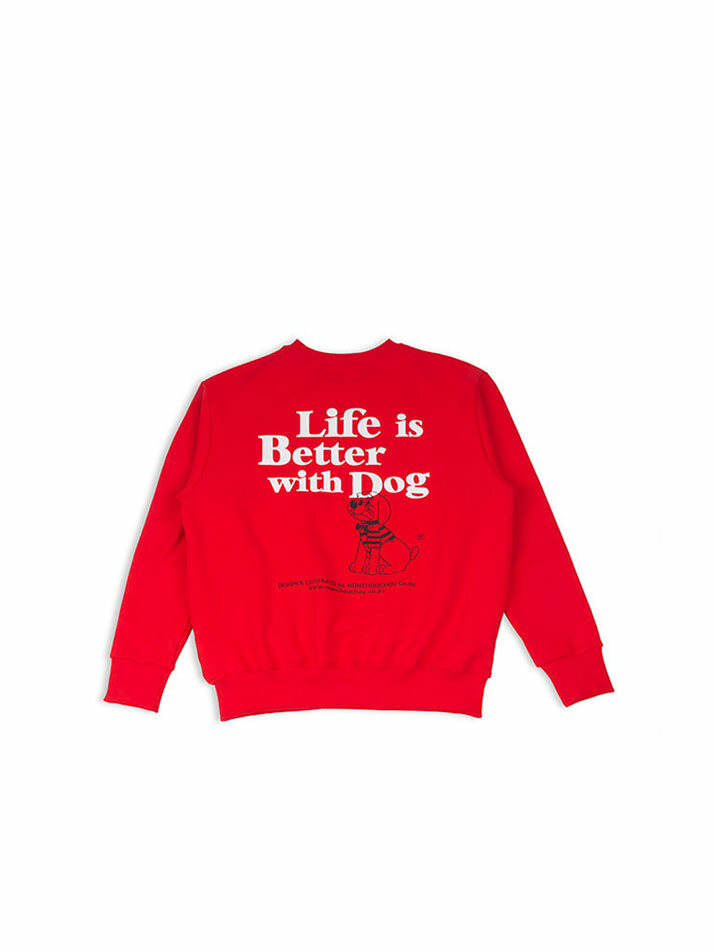 Life is Better with Dog Crewneck for man Red