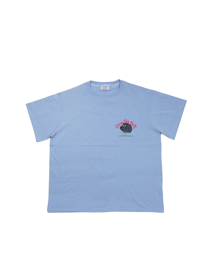 Country dog Tee for man Sky Blue