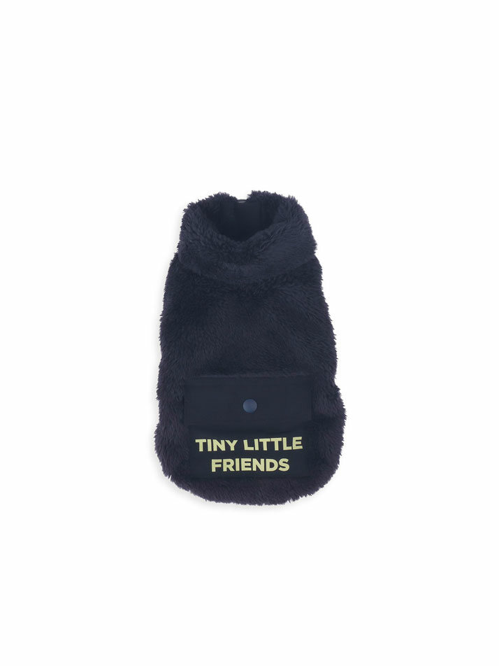 Hi! Bear Fur zip-up Jacket Navy