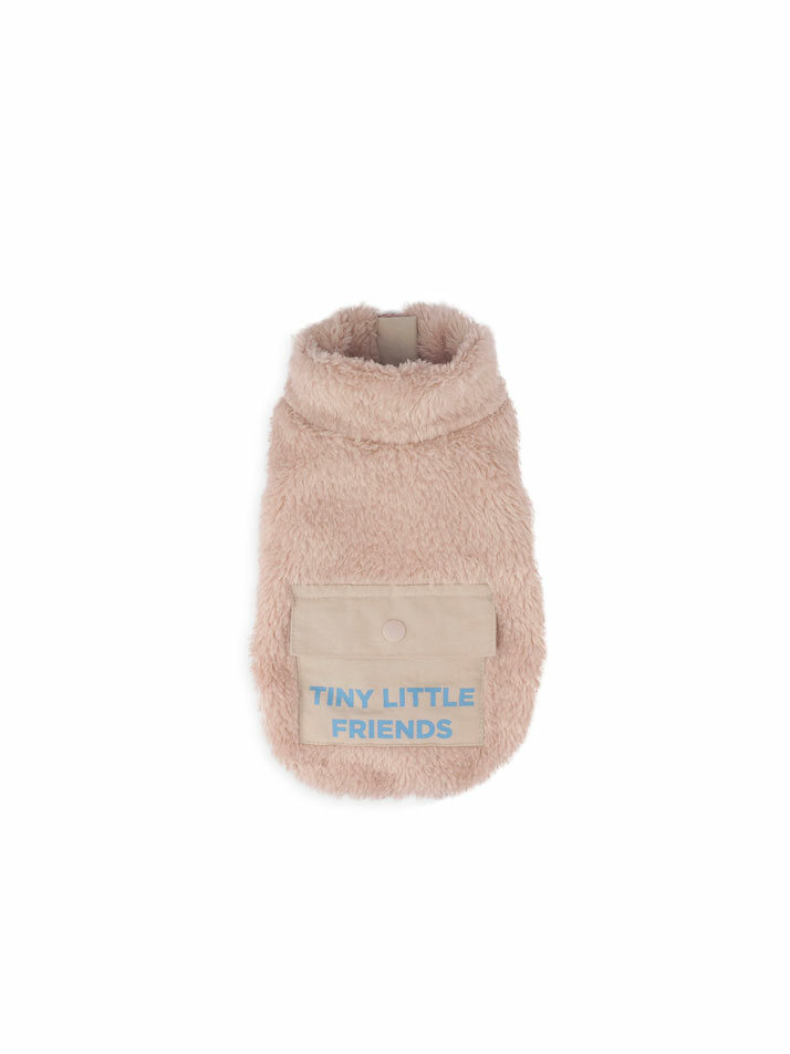 Hi! Bear Fur zip-up Jacket Beige
