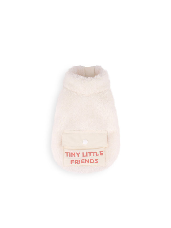 Hi! Bear Fur zip-up Jacket White