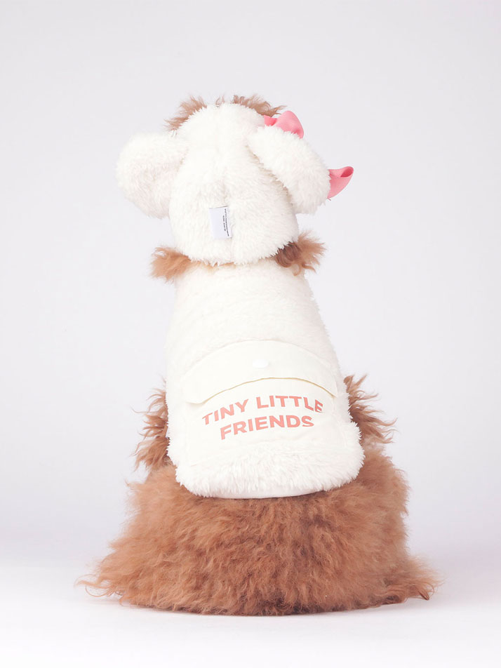 Hi! Bear Fur zip-up Jacket White