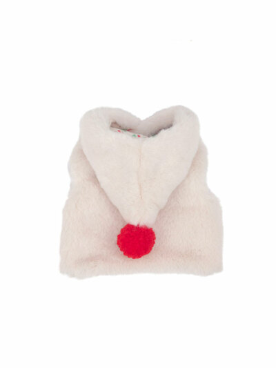 Bobble Fur Crop Vest Cream