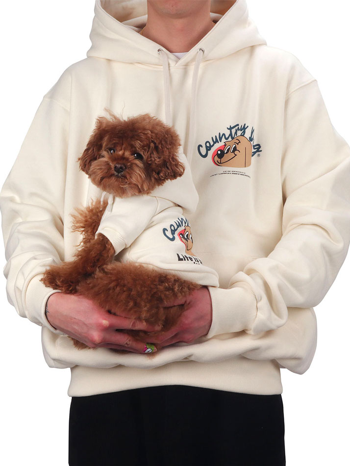 UNISEX Country dog hoodie Relaxed Fit Cream