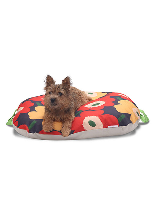 Big Flower Round Cushion Navy