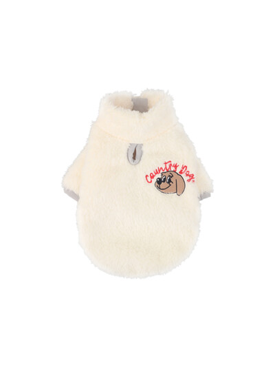 Country Dog Fur Zip-up White