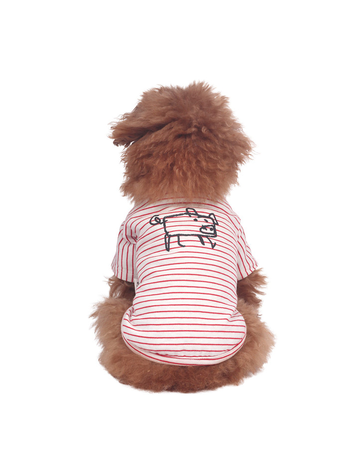 Little Doodle Stripe Tee Red