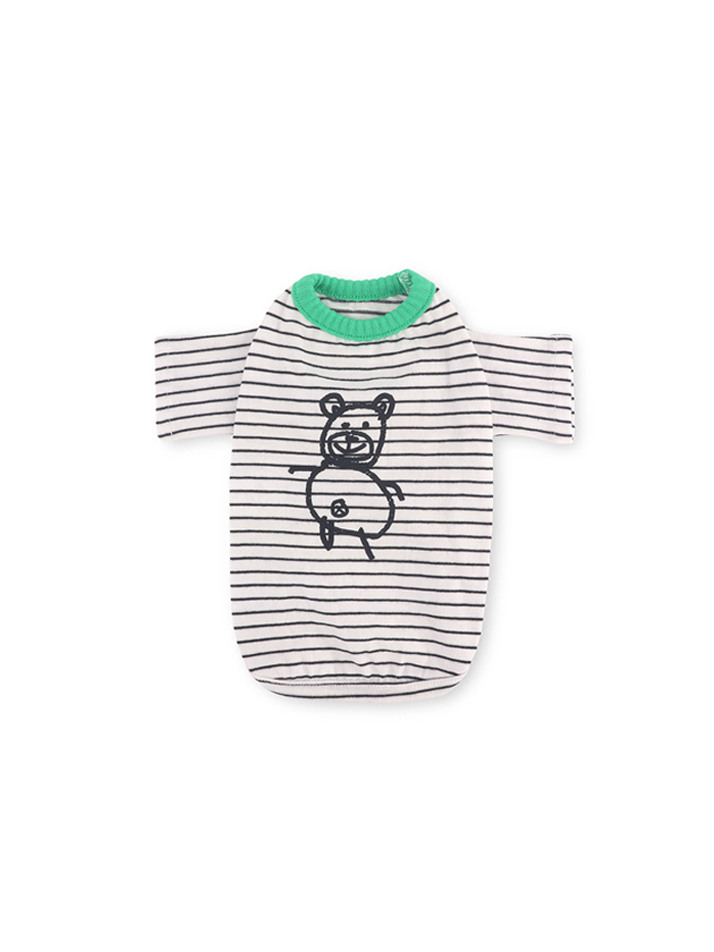 Little Doodle Stripe Tee Black