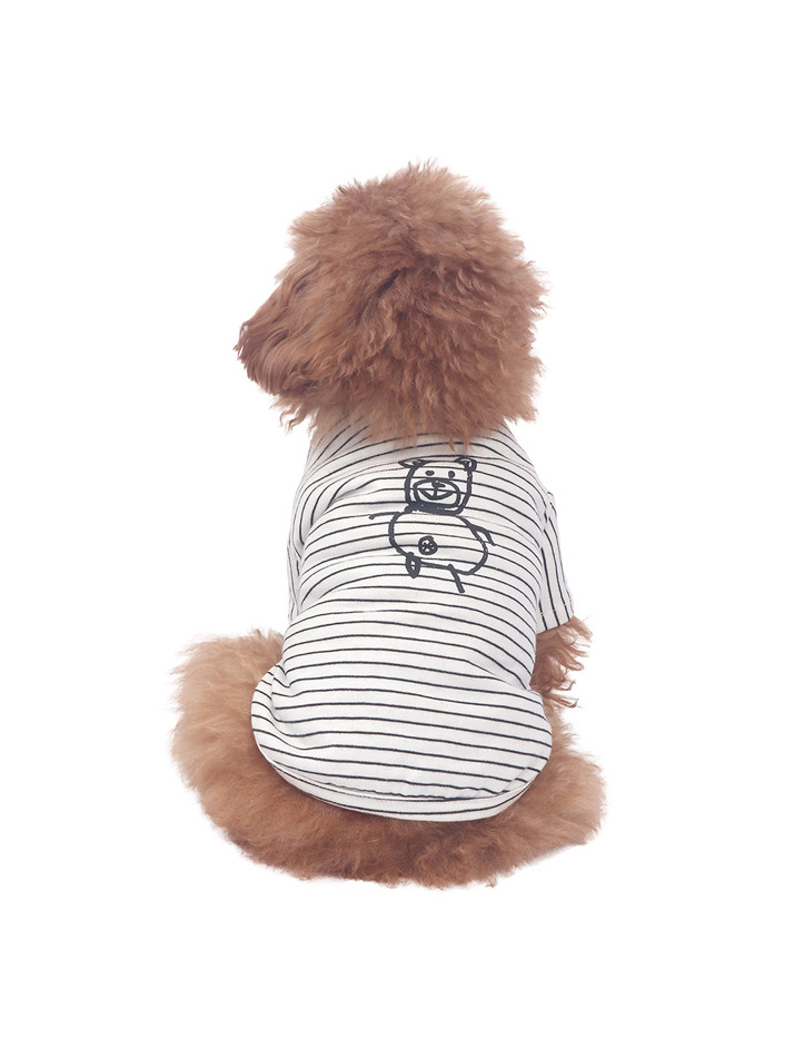 Little Doodle Stripe Tee Black