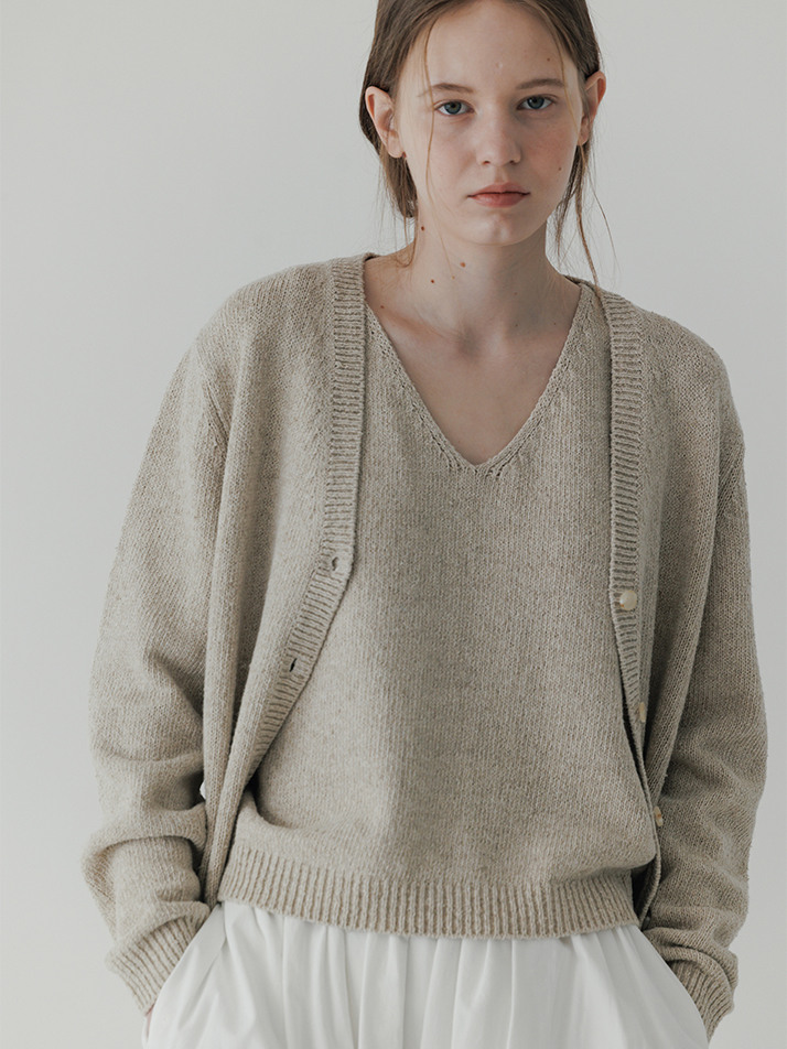 Boucle Cardigan (Beige)