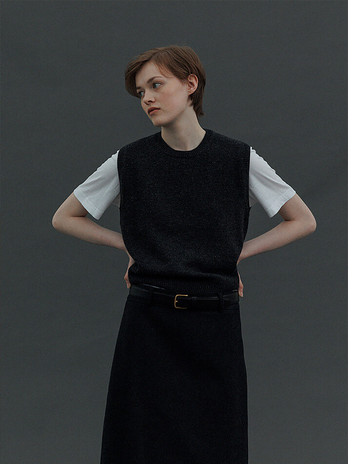 Cashmere Blended Vest (D/gray)