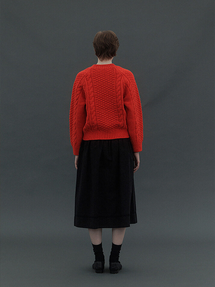 Cable Wool Knit (Orange)