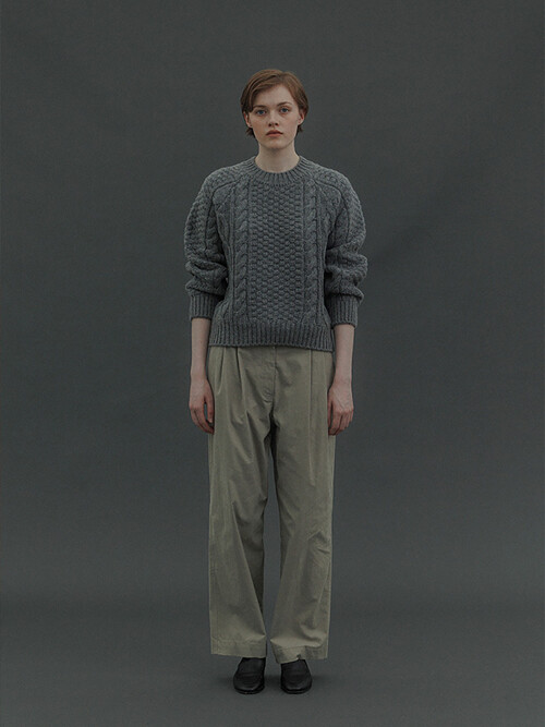 Cable Wool Knit (Gray)