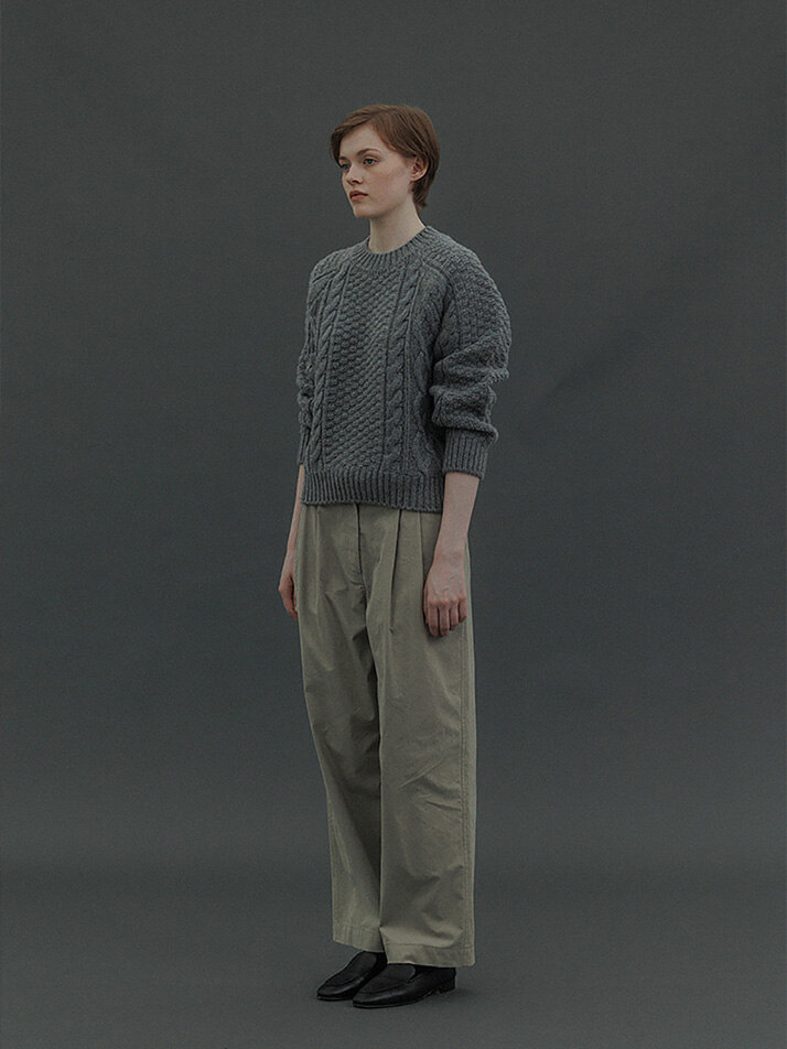 Cable Wool Knit (Gray)