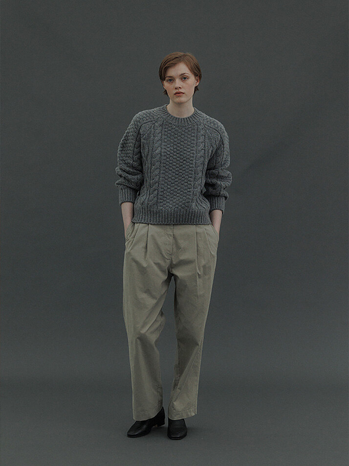 Cable Wool Knit (Gray)