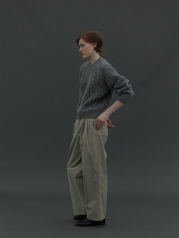 Cable Wool Knit (Gray)